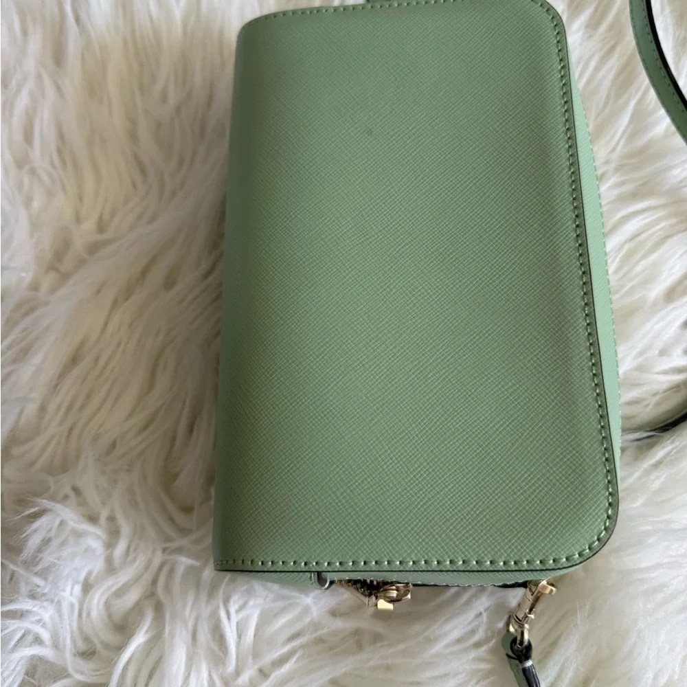 Kate Spade Mint Green Double Zip Crossbody Camera Bag EUC